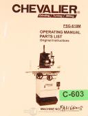 Chevalier-Chevalier FSG-618M, FA Mill Operations Parts and Schematics Manual-FSG-618M-01